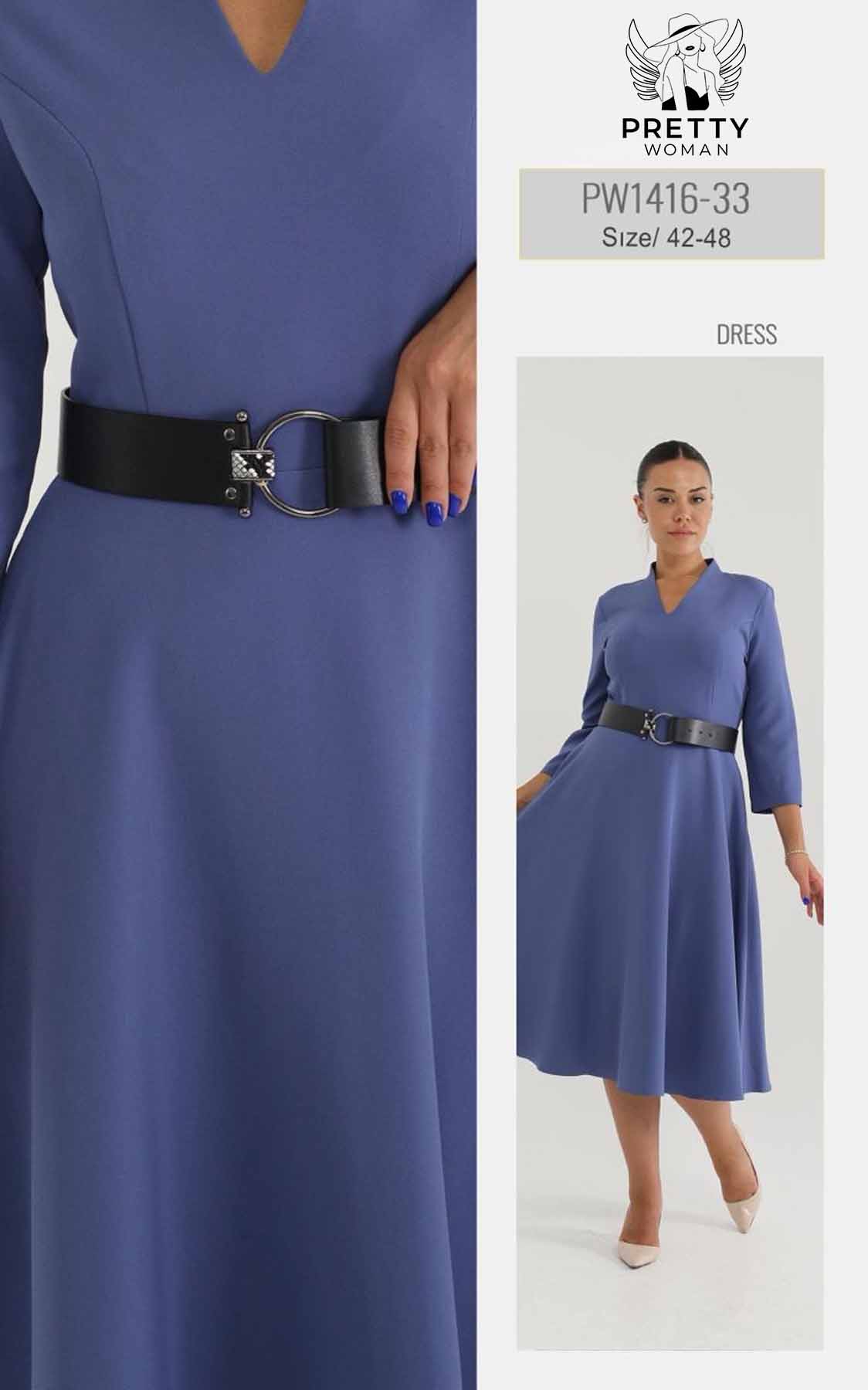 PW-1416 BÜYÜK BEDEN ELBİSE