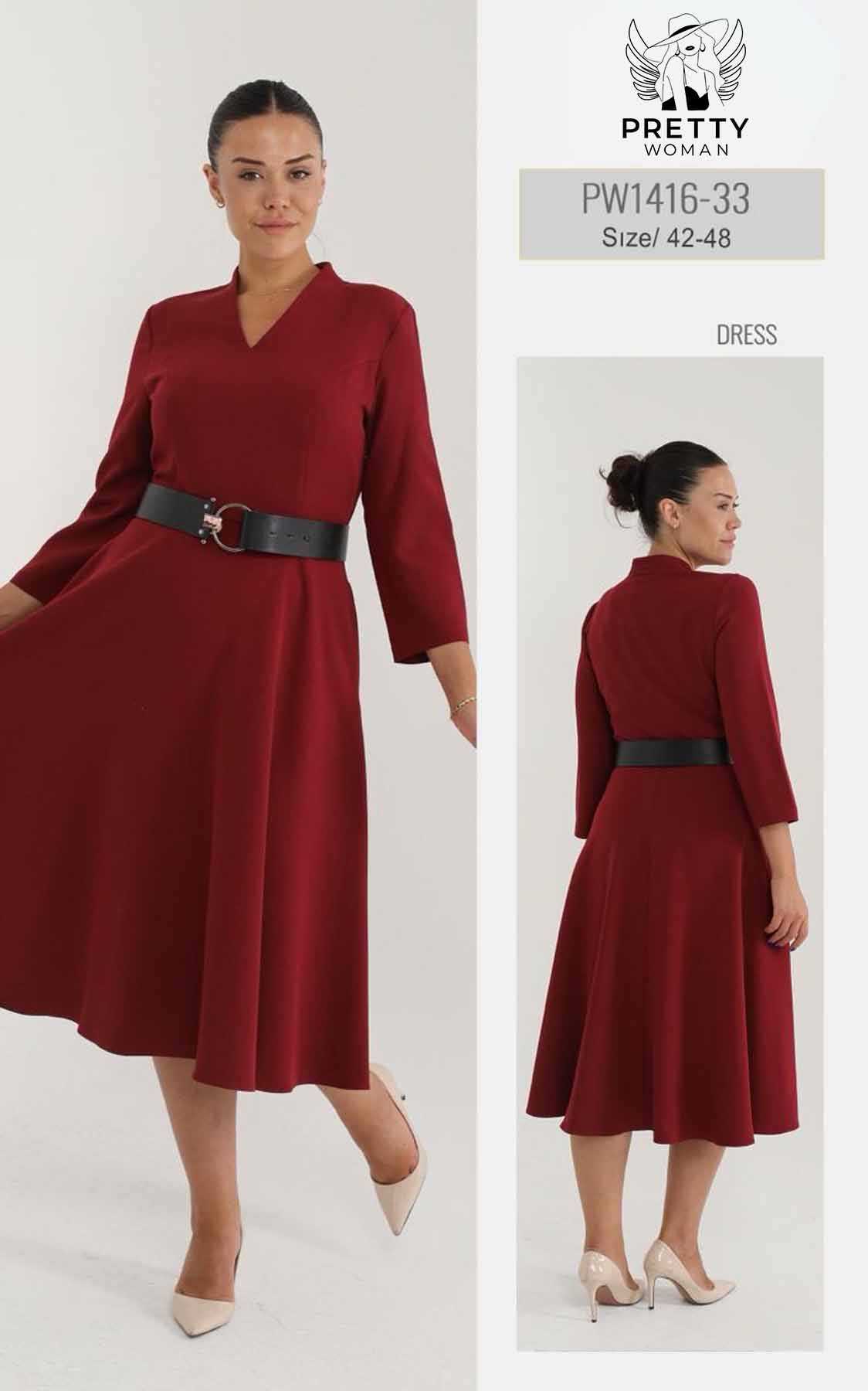 PW-1416 BÜYÜK BEDEN ELBİSE