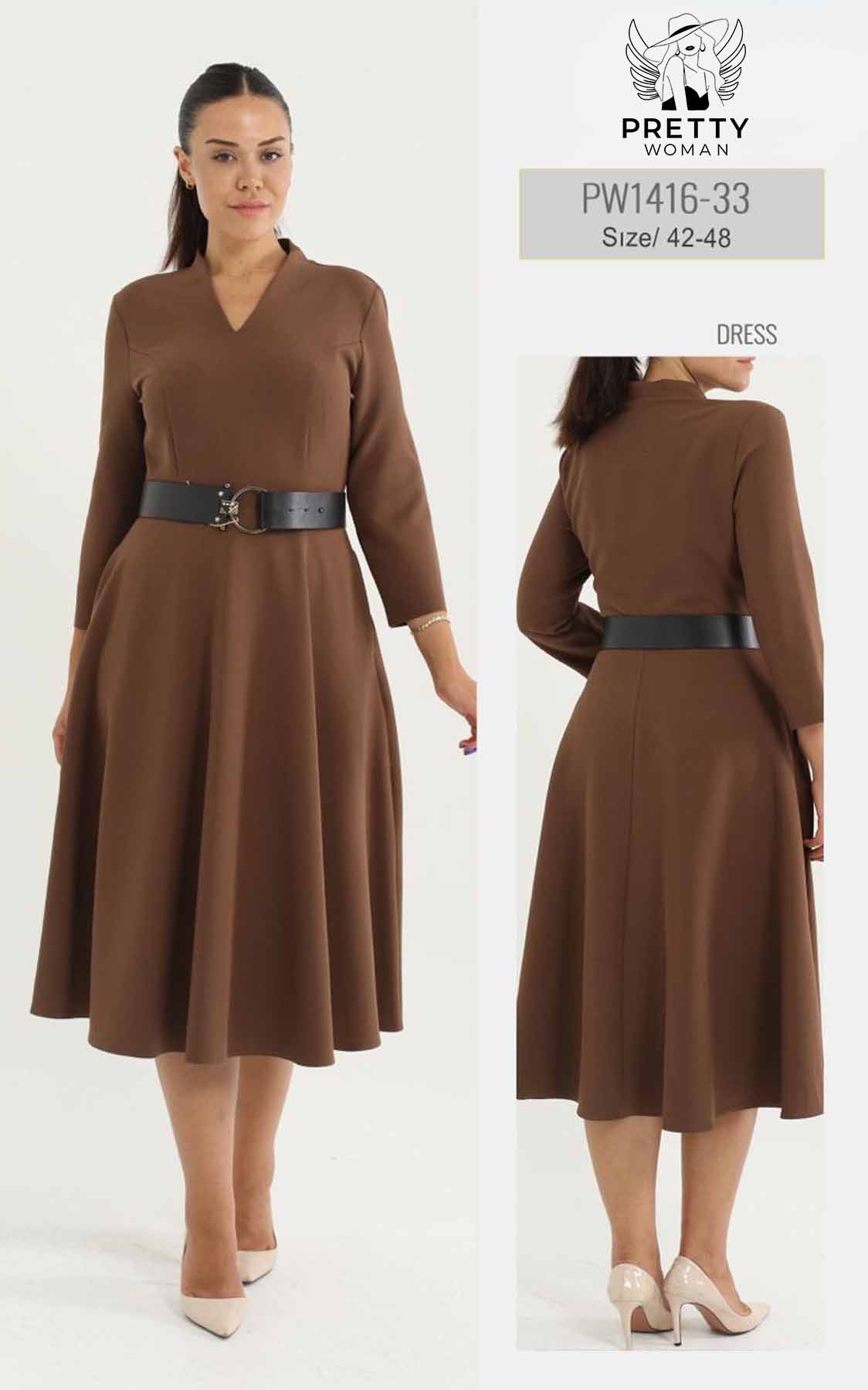 PW-1416 BÜYÜK BEDEN ELBİSE